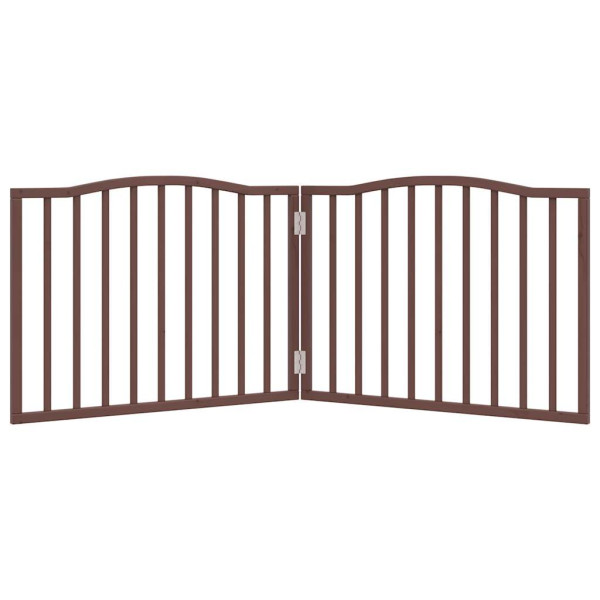 Porta para cães dobráveis 2 painéis de carvalho marrom alamo 160 cm M 4