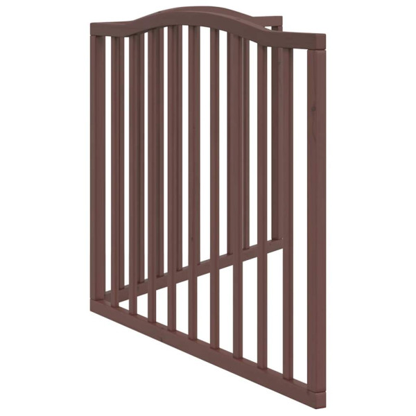 Puerta para perros plegable 2 paneles álamo marrón roble 160 cm M 5