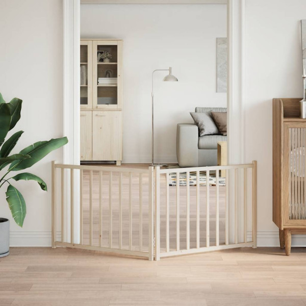 Porta para cães dobráveis 2 painéis de madeira fir 160 cm M 3