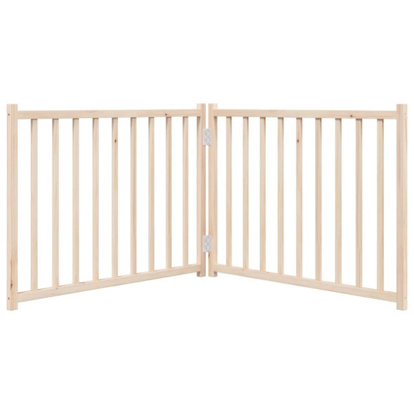 Puerta para perros plegable 2 paneles madera de abeto 160 cm M 4