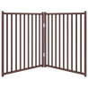 Puerta de perros plegable 2 paneles madera abeto marrón 160 cm 4