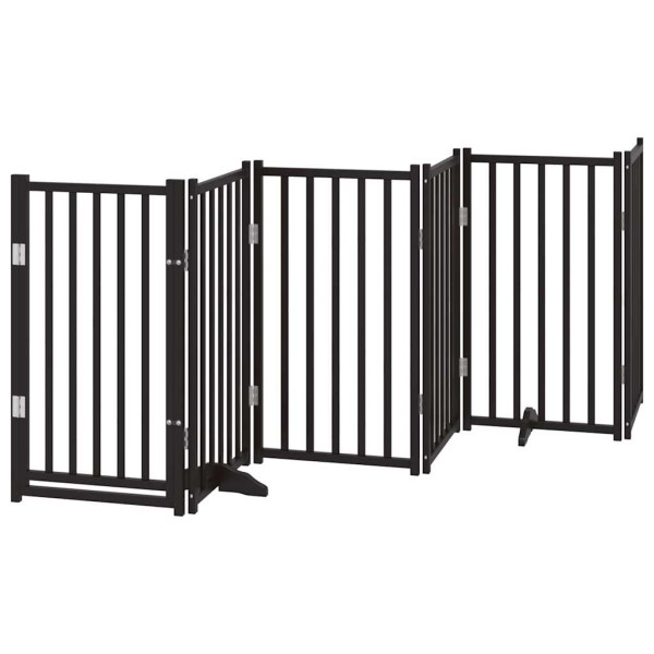 Puerta de perros plegable 15 paneles madera álamo negra 750 cm M 3