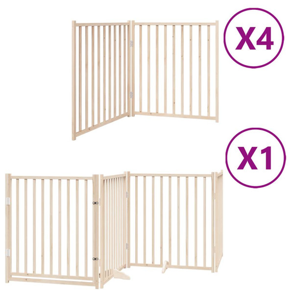 Puerta para perros plegable 12 paneles madera de álamo 960 cm M 2