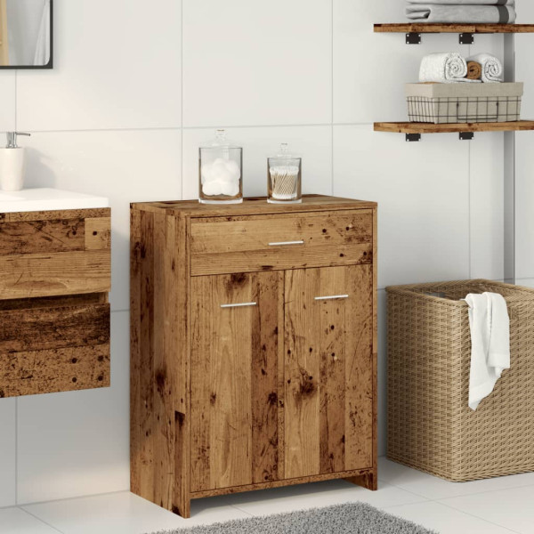 Armario de baño madera de ingeniería envejecida 60x33x80 cm M 3