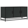 Mueble de TV madera de ingeniería y metal negro 100x35x50 cm 2