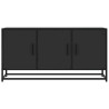 Mueble de TV madera de ingeniería y metal negro 100x35x50 cm 4