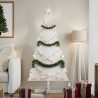 Árvore de Natal decorativa 150cm madeira de pinho maciça branco 1