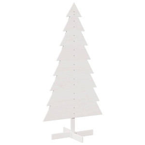 Árvore de Natal decorativa 150cm madeira de pinho maciça branco H