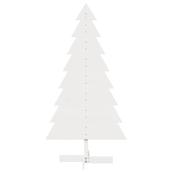Árvore de Natal decorativa 150cm madeira de pinho maciça branco M 3