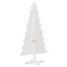 Árvore de Natal decorativa 150cm madeira de pinho maciça branco 5