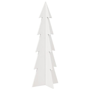 Árvore de Natal decorativa 112cm madeira de pinho maciça branco H