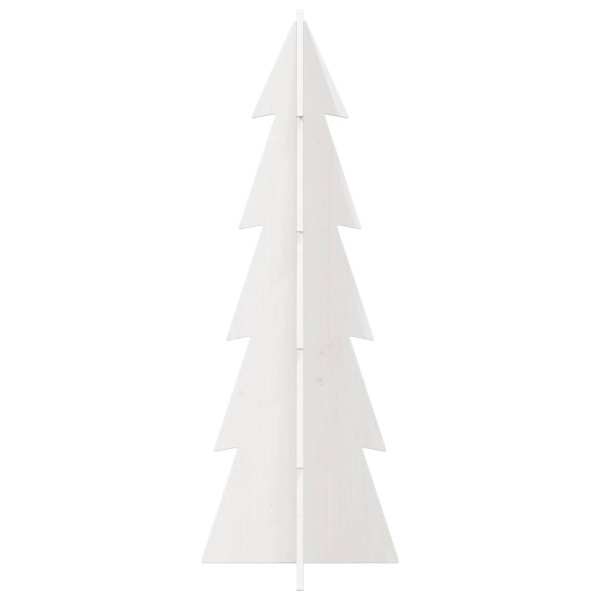 Árbol de Navidad de adorno madera maciza pino blanco 112 cm M 4