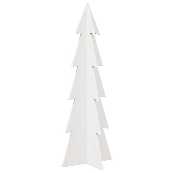 Árbol de Navidad de adorno madera maciza pino blanco 112 cm M 5