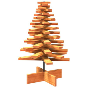 Árvore de Natal decorativa 80 cm pinho maciço castanho-mel H