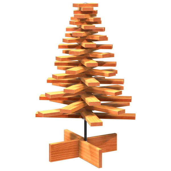 Árbol de Navidad de adorno madera maciza pino marrón cera 80 cm M 5