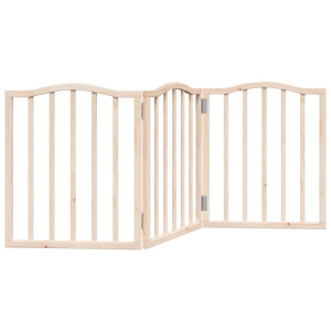 Puerta para perros plegable 3 paneles madera de álamo 150 cm H