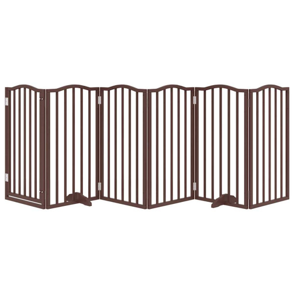 Porta dobrável para cachorro 6 painéis choupo carvalho marrom 300 cm M 3
