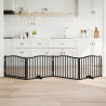 Puerta para perros plegable 4 paneles madera álamo negra 320 cm 1
