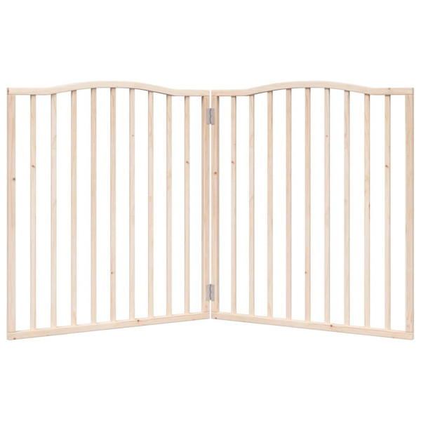 Porta dobrável para cachorro 2 painéis madeira de choupo 160 cm M 4