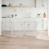 Puerta para perros plegable 4 paneles madera álamo blanca 320cm 1