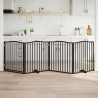 Puerta para perros plegable 4 paneles madera álamo negra 320 cm 1