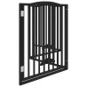 Puerta para perros plegable 4 paneles madera álamo negra 320 cm 5