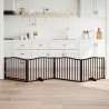 Puerta para perros plegable 4 paneles álamo marrón roble 320 cm 1