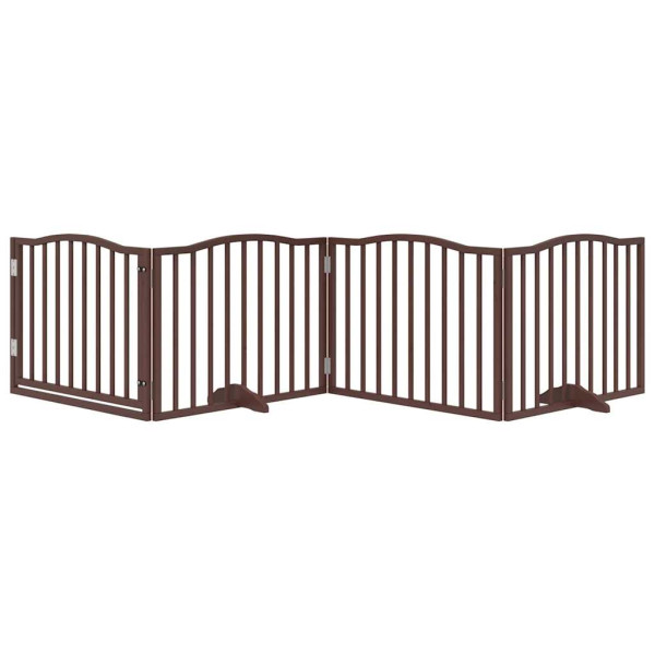Puerta para perros plegable 4 paneles álamo marrón roble 320 cm M 3