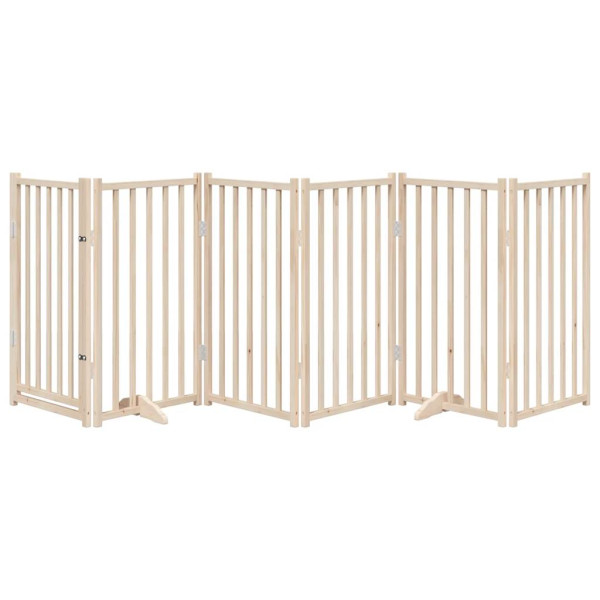 Puerta para perros plegable 6 paneles madera de álamo 300 cm M 3