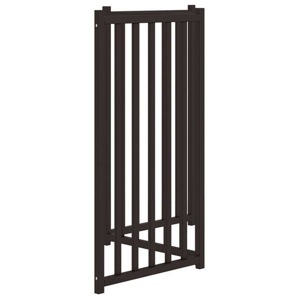 Puerta de perros plegable 3 paneles madera abeto negro 150 cm M 5