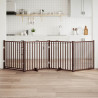 Puerta de perros plegable 4 paneles madera abeto marrón 320 cm 1