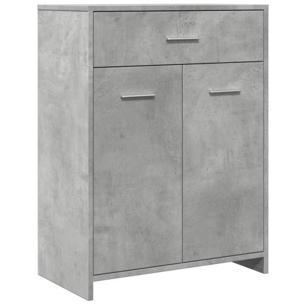 Armario de baño madera contrachapada gris hormigón 60x33x80 cm M 2