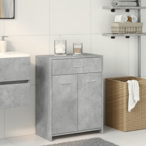 Armario de baño madera contrachapada gris hormigón 60x33x80 cm M 3
