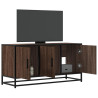 Mueble TV madera ingeniería y metal marrón roble 100x35x50 cm 1