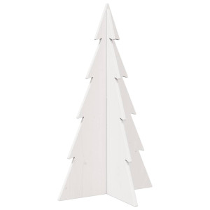 Árvore Natal decorativa 80 cm madeira de pinho maciça branco H