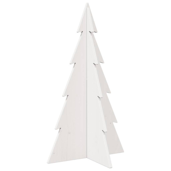 Árbol Navidad de adorno madera maciza pino blanco 80 cm M 2