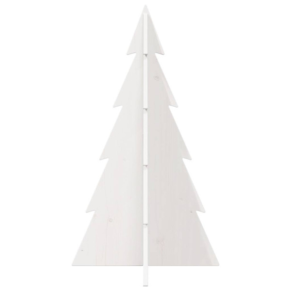 Árvore Natal decorativa 80 cm madeira de pinho maciça branco M 3
