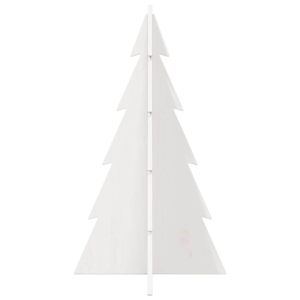 Árvore Natal decorativa 80 cm madeira de pinho maciça branco M 4
