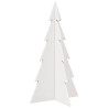 Árvore Natal decorativa 80 cm madeira de pinho maciça branco 5