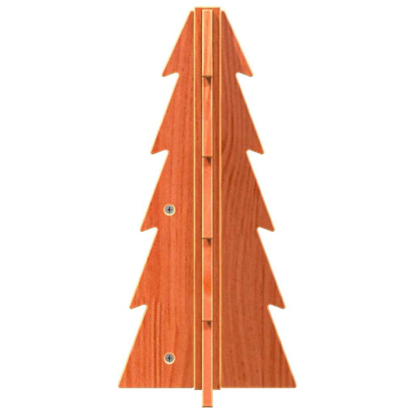 Árbol de Navidad de adorno madera maciza pino marrón cera 49 cm M 4