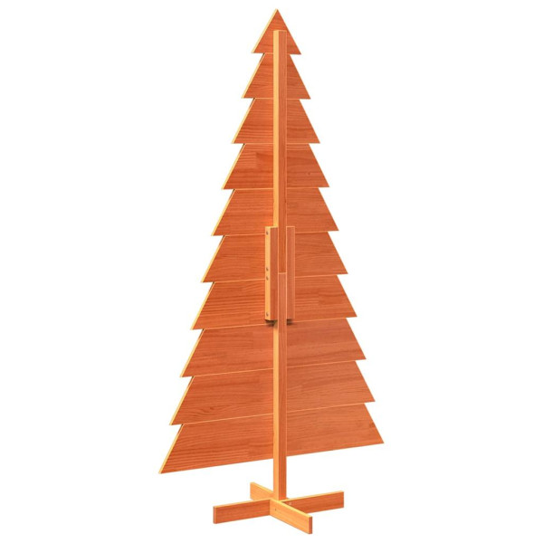 Árbol Navidad de adorno madera maciza pino marrón cera 180 cm M 5