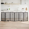 Puerta para perros plegable 6 paneles madera álamo negra 300 cm 1