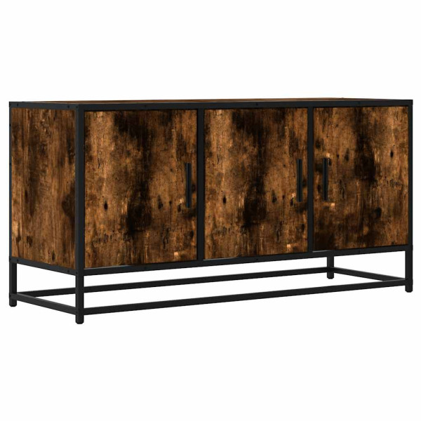 Mueble TV metal y madera ingeniería roble humo 100x35x50 cm M 2