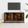 Mueble TV metal y madera ingeniería roble humo 100x35x50 cm 3