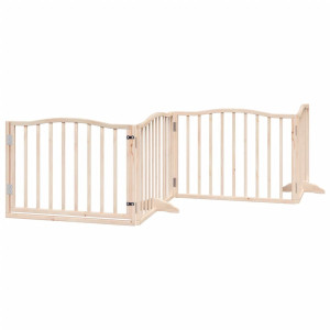 Puerta para perros plegable 4 paneles madera de álamo 320 cm H