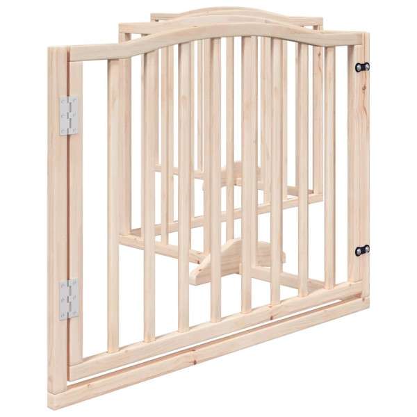 Puerta para perros plegable 4 paneles madera de álamo 320 cm M 5