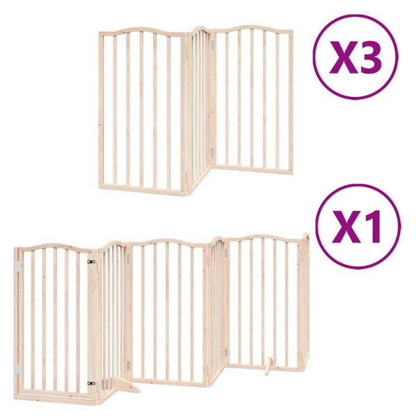 Puerta para perros plegable 15 paneles madera de álamo 750 cm M 2
