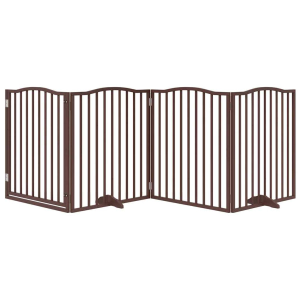 Puerta para perros plegable 4 paneles álamo marrón roble 320 cm M 3