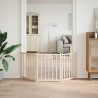 Puerta para perros plegable 3 paneles madera de abeto 150 cm 3