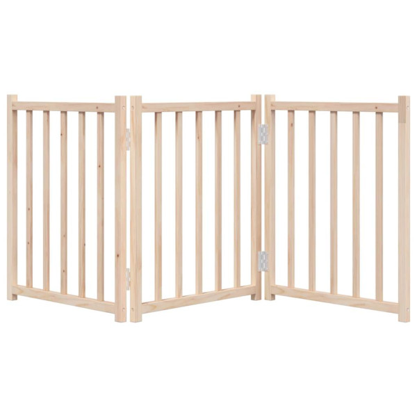 Puerta para perros plegable 3 paneles madera de abeto 150 cm M 4